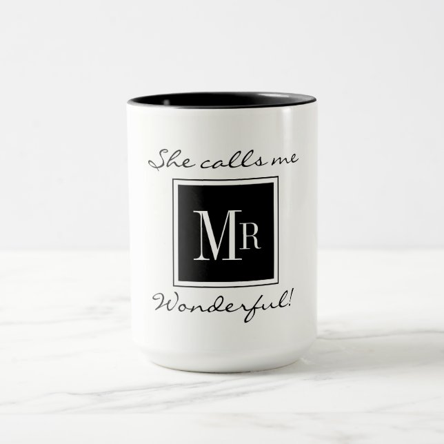 CANECA CAFÉ CHIQUE MUG_ " SR. MARAVILHOSO" BLACK/WHITE (Centro)
