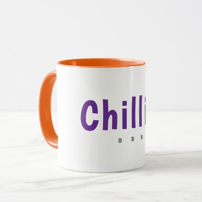 Caneca Café com acabamento laranja Wild Chillin'  (Frente Esquerda)