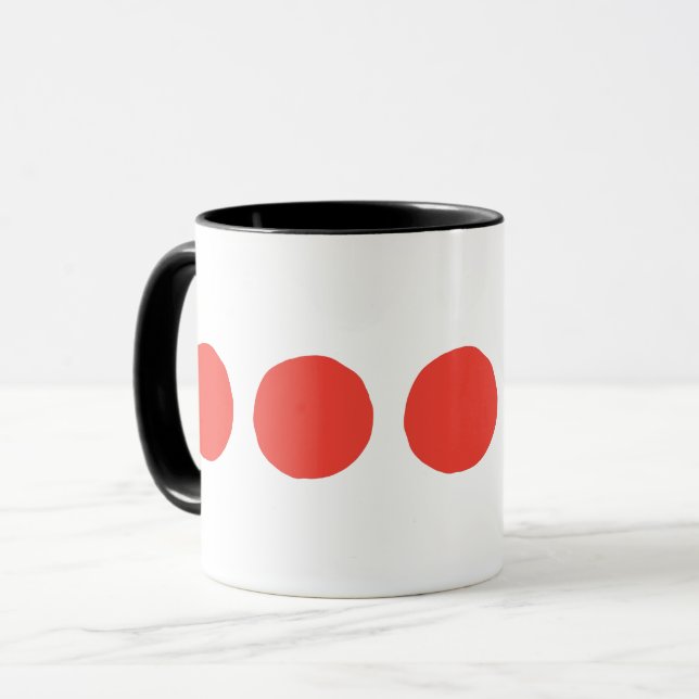 Caneca Café com Bolinhas Vermelhas Clássicas (Frente Esquerda)