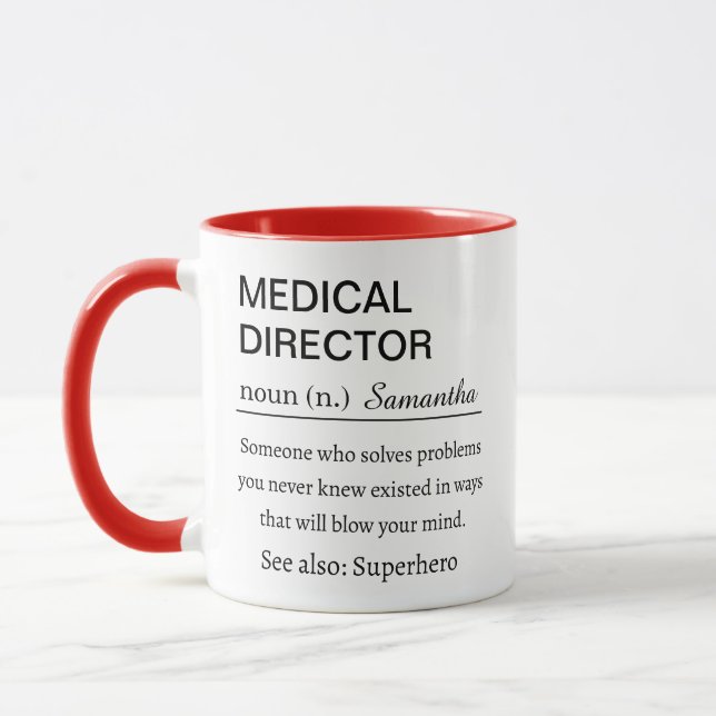 Caneca Café com Definição Divertida de Diretor Médico (Esquerda)