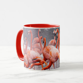Caneca Café com Foto de Flamingos Lindos