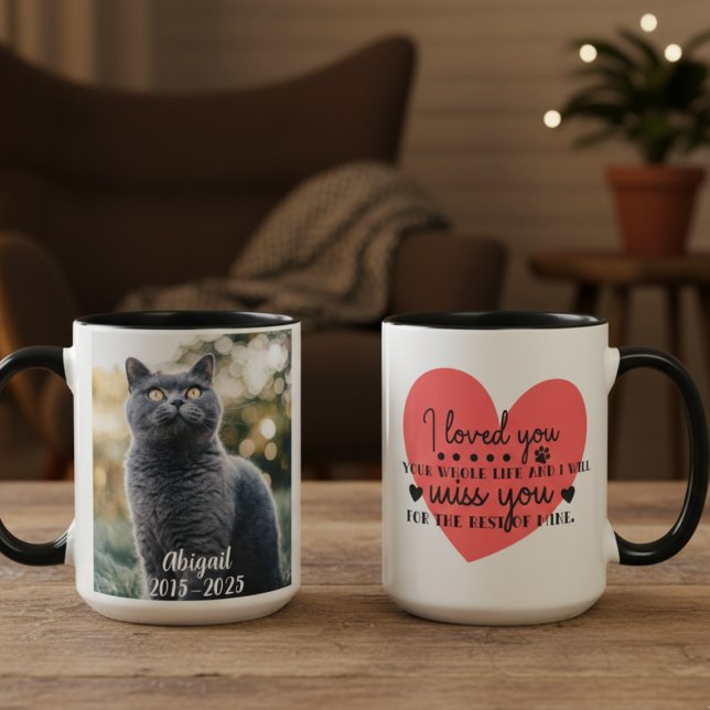 Caneca Café com Foto de Memorial de Animal de Estimação d (Personalized Pet Photo Memorial coffee mug)