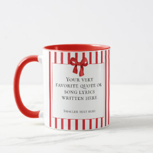 Caneca Café com Laço de Listra Vermelha