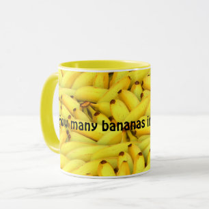 Caneca Café com Padrão de Bananas Amarelas Engraçadas