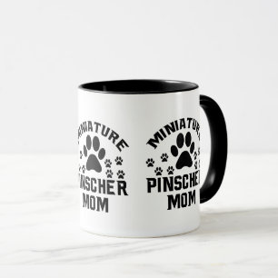 Caneca Café com Pegada de Miniature Pinscher Mãe Amante d