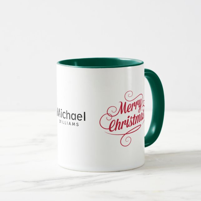 Caneca Café Combo Clássico de Natal com Design Retro (Frente Esquerda)
