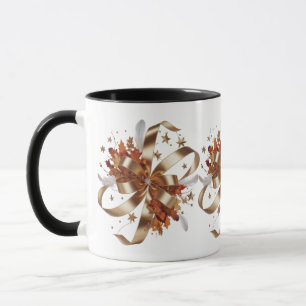 Caneca Café Combo de Colheita de Outono com Fita Dourada