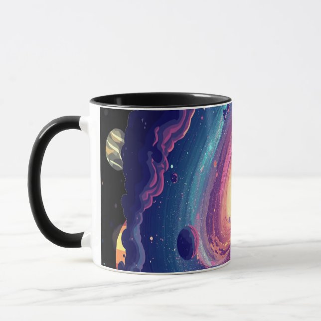 Caneca Café Cósmico Mug Espaço Exterior Design (Esquerda)