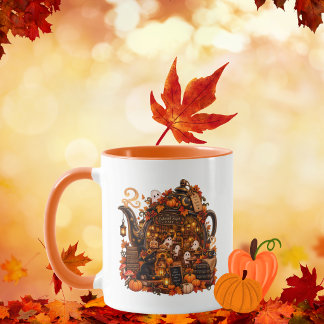 Caneca Café da Chaleira Encantada Fantasmas Gato Preto Ou