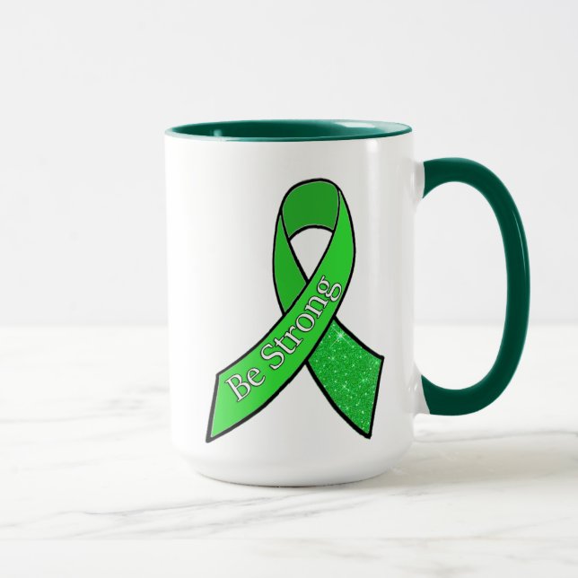 Caneca Café da Fita de Conscientização da Doença de Lyme  (Direita)
