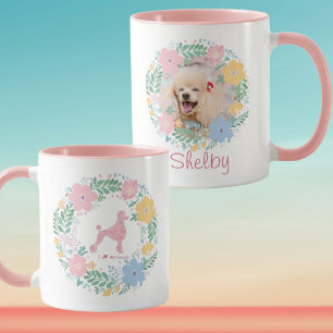 Caneca Café da Manhã & Cachorros: Foto & Nome de Poodle P