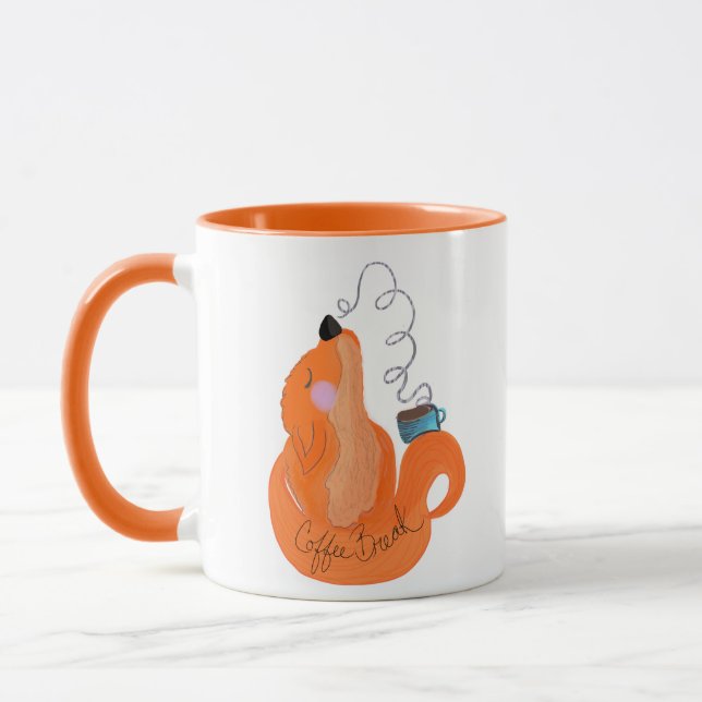Caneca Café da Manhã da Raposa Moderna Fofa (Esquerda)
