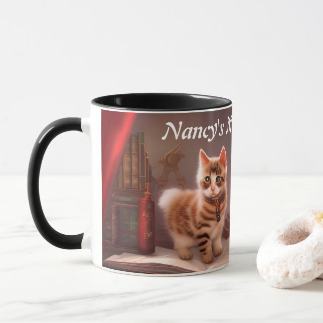 Caneca Café da manhã de Nancy personalizado personalizáve (Com Donut)
