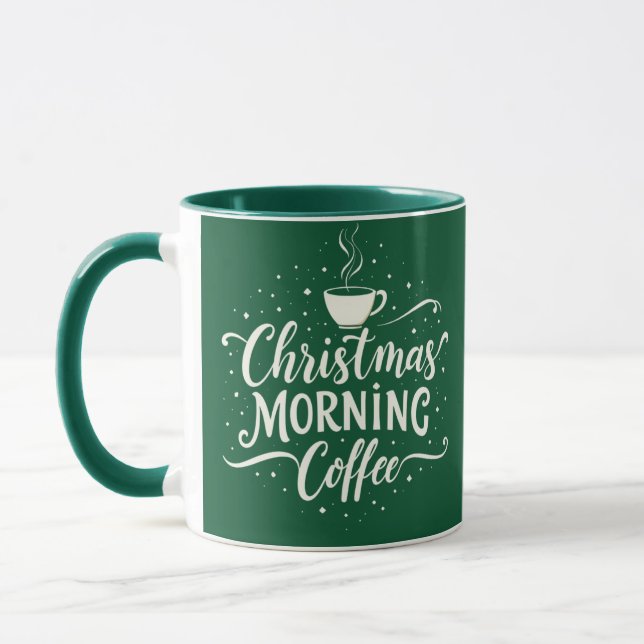 Caneca Café da Manhã de Natal - Escuro Elegante Dois Tom (Esquerda)