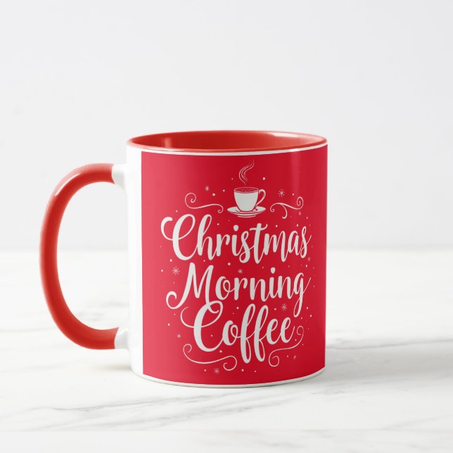 Caneca Café da Manhã de Natal - Manuscrito Elegante Festi (Esquerda)
