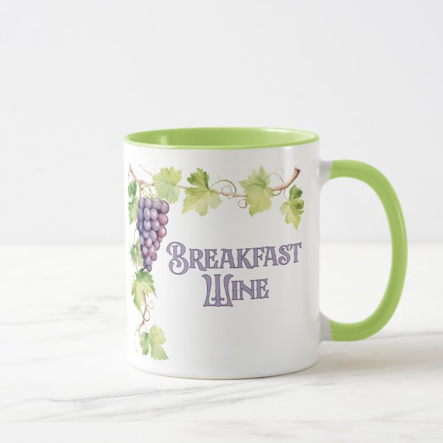 Caneca Café da Manhã Vinho Engraçado Trendência (Direita)
