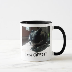 Caneca Café das necessidades de Boston Terrier