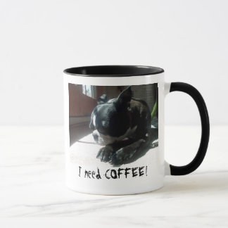 Caneca Café das necessidades de Boston Terrier