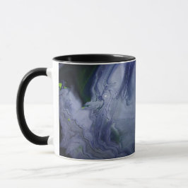 Caneca Café de Acrílico Abstrato Azul Naval Oceano Tempes