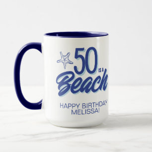 Caneca Café de Aniversário de Praia Azul Caprichoso 50º