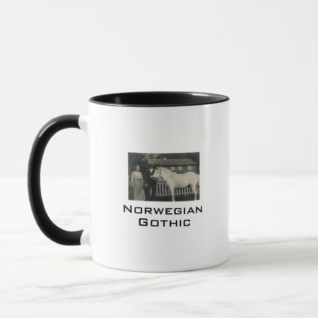 Caneca Café de Foto Real Gótico Norueguês (Esquerda)