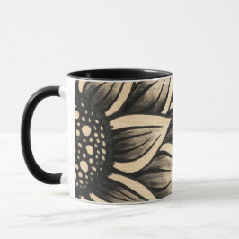 Caneca Café de girassol preto