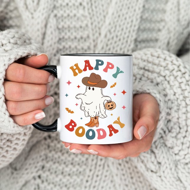 Caneca Café de Grooven de Halloween Ocidental (Retro Western Halloween Groovy text coffee Mug)