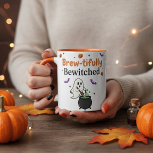 Caneca Café de Halloween, Fantasma Fantasma, Cute-Bewitfu