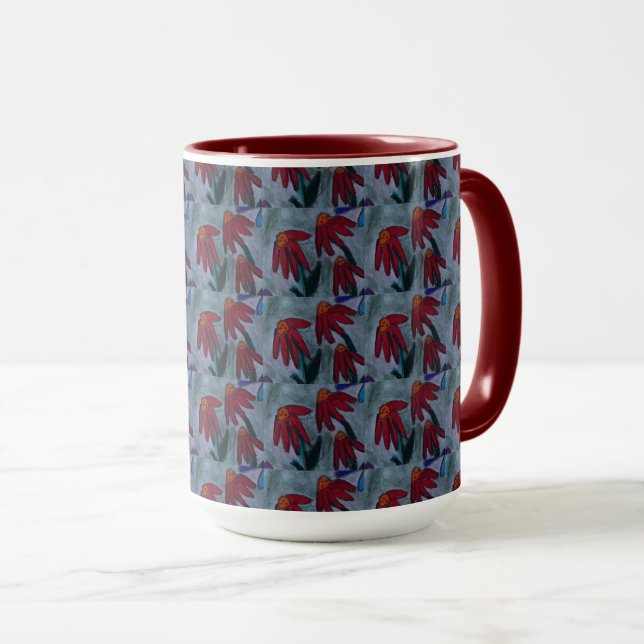 Caneca Café de margarida vermelha (Frente Esquerda)