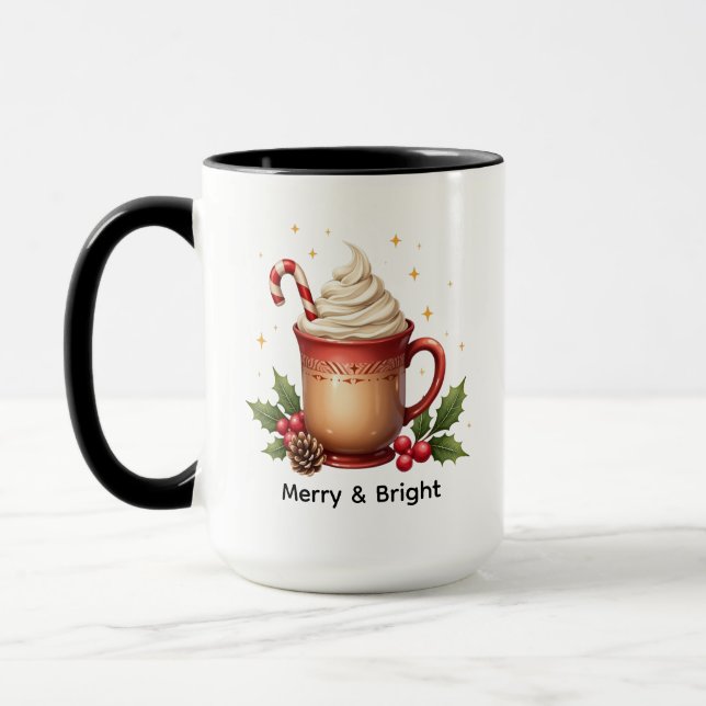 Caneca Café de Natal Alegre e Brilhante (Esquerda)