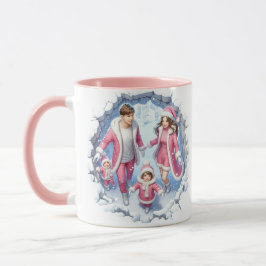 Caneca Café de Natal Diversão de Neve