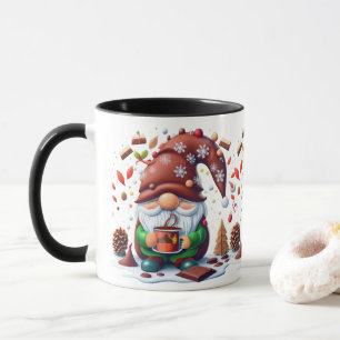 Caneca Café de Natal Gnomo Grande Chocolate Quente Mug