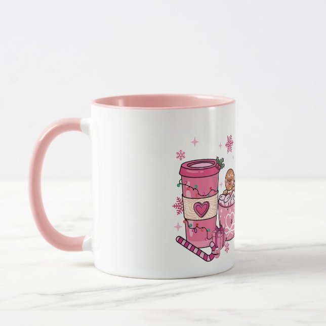 Caneca Café de Natal Rosa e Mug de Feriado Latino (Esquerda)