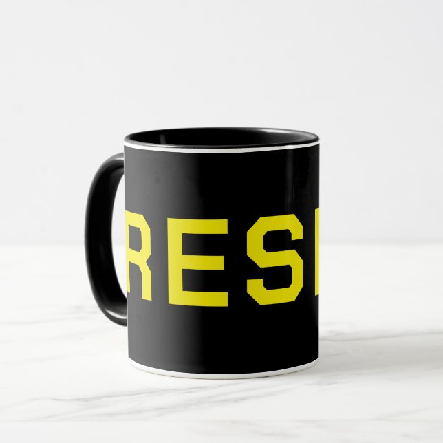 Caneca Café de Protesto Resistência Preta (Frente Esquerda)