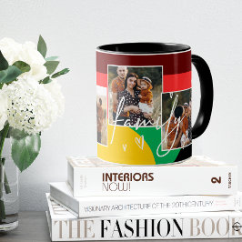 Caneca Café de Script de Coração de Colagem Multifotográf