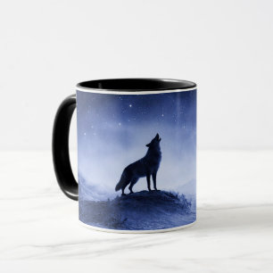 Caneca Café do Uivo do Coyote do Sudoeste à Noite