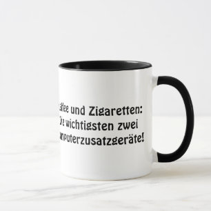 Caneca „café e cigarros: Importante dois….