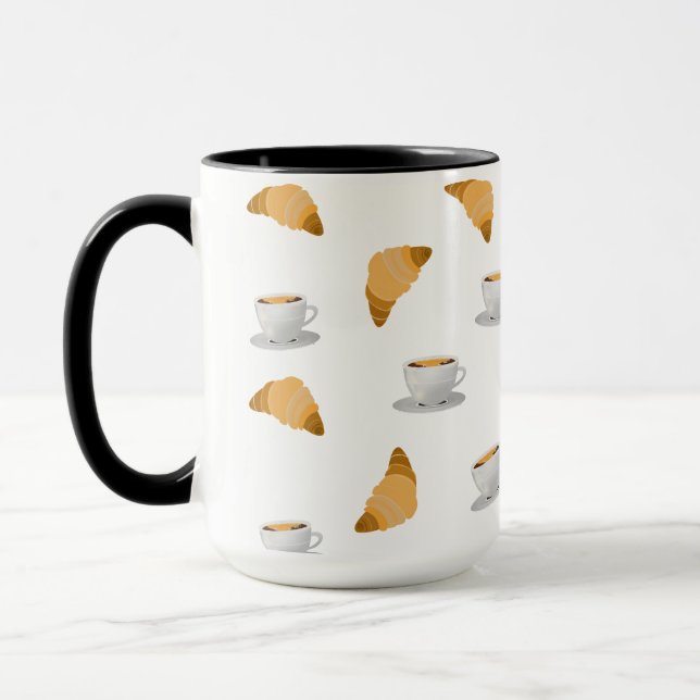 Caneca Café e Croissant Pattern Mug (Esquerda)