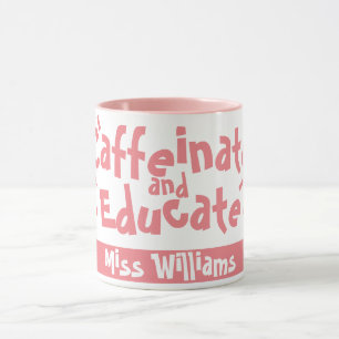 Caneca Café e Educação Dito Engraçado Nome do Professor