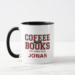 Caneca Café e Livros Beba e Depois Leia Livro Vermeho Esc
