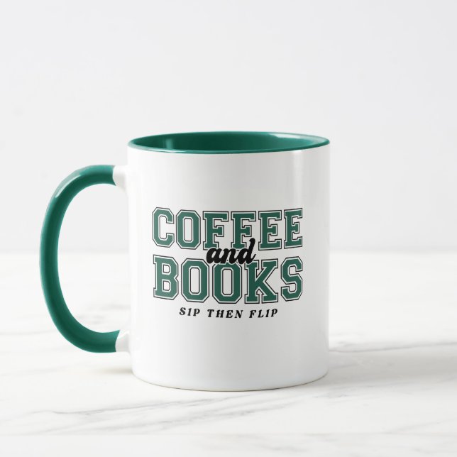 Caneca Café e Livros Beba e Depois Leia Livros Verde (Esquerda)