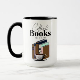 Caneca Café e Livros é tudo o que preciso de Vintage
