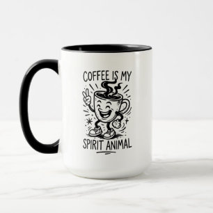 Caneca Café é Meu Animal Espiritório Premium Mug