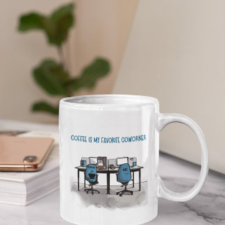 Caneca "Café é meu colega favorito" Mug personalizado