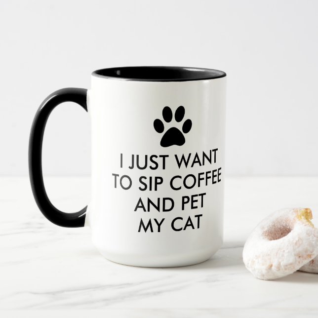 Caneca Café e Meu Gato Grande (Com Donut)
