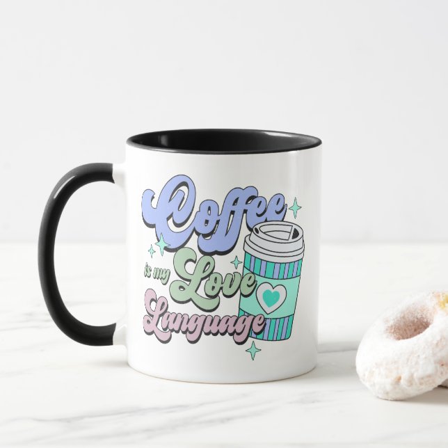 Caneca Café é minha língua de amor (Com Donut)