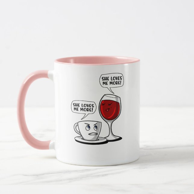 Caneca Café e vinho ama-me mais (Esquerda)