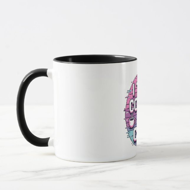 Caneca Café Em Código - Pixel Retro Art Mug (Esquerda)