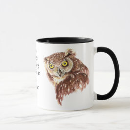 Caneca Café Engraçado, Cafeína, Coruja das Cotas com Atit