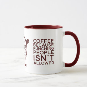 Caneca Café Engraçado, porque Pessoas não são permitidas